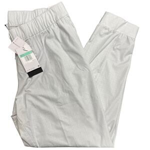 Nike White Jogger Pant UPF 40+ Dri-Fit Victory Gingham Golf Photon Dust Women XL